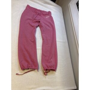 Vintage Polo Jeans Co Pink Women's Track Pants Size M With Ties Y2K